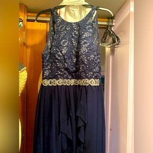 City studio dress size 7. Halter style top with a high-low skirt bottom. GUC